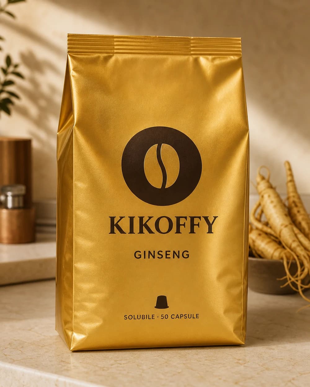 Confezione Ginseng KIKOFFY da 50 capsule per sistema a circuito chiuso