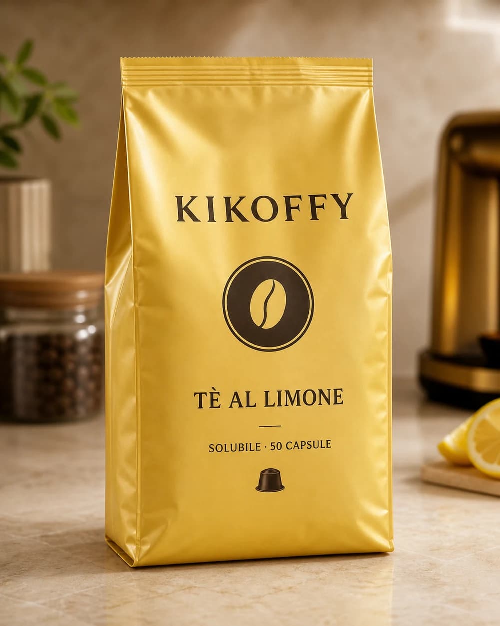 Confezione Tè al Limone KIKOFFY da 50 capsule per sistema a circuito chiuso